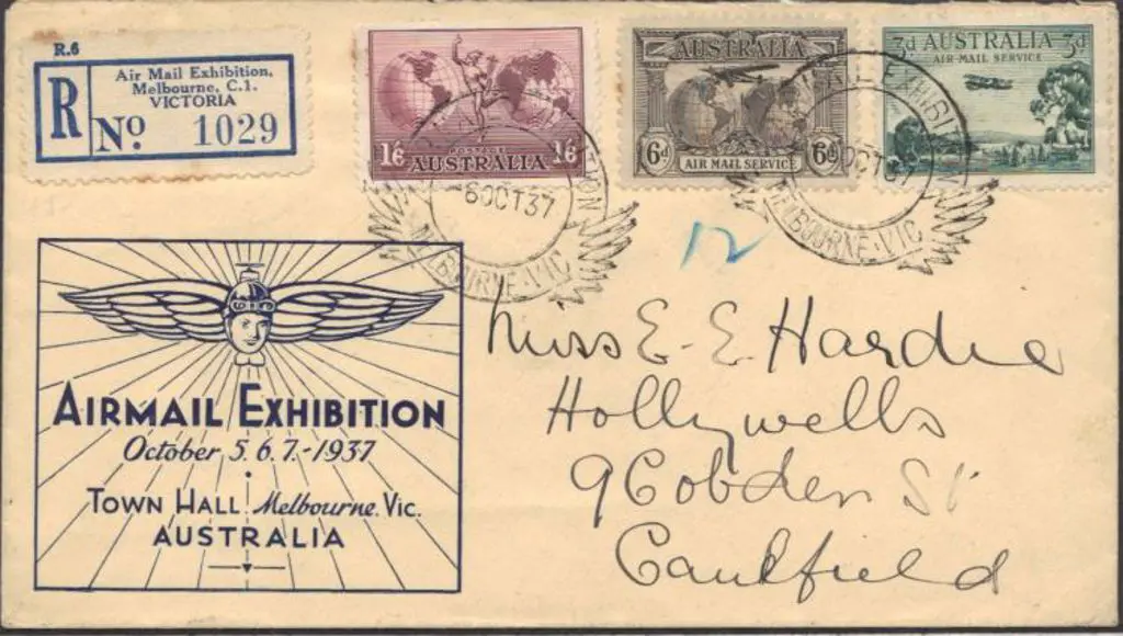 1937 (6th Oct) Air Mail Exhibition Reg cover with ... Image 1++
