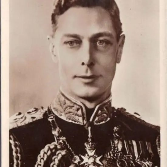 1937 KGVI sepia GB produced postcard with portrait ...