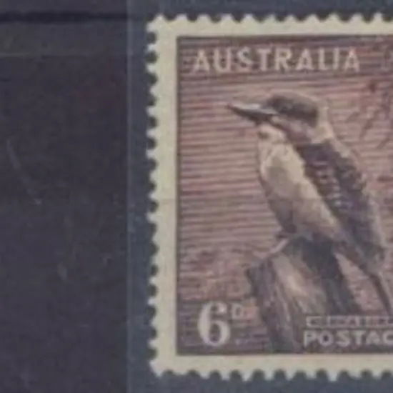 1937/60 6d Kookaburra. Flaw on "S" of "AUSTRALIA" ...