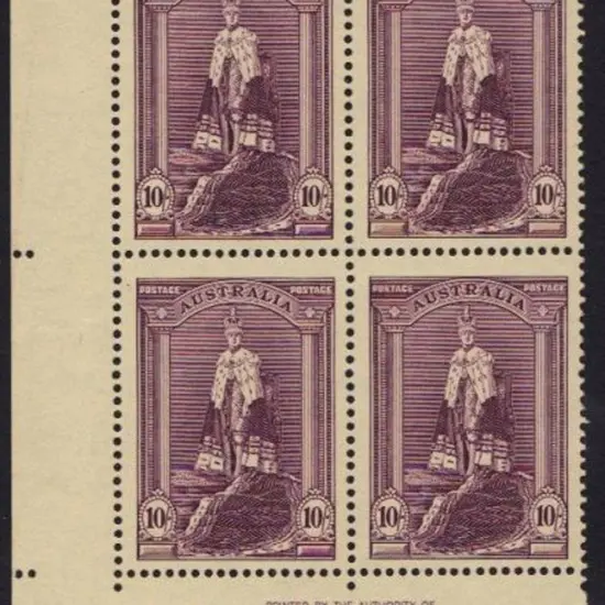 1938 10/- Robes on thick paper in corner imprint ...