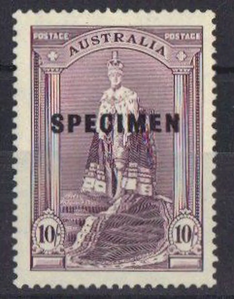 1939 10/- Robes overprinted SPECIMEN. Fine & fresh ... Image 1++