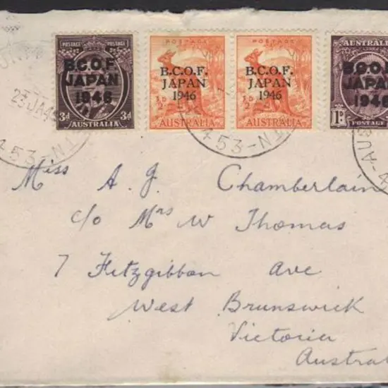 1940 (23rd Jan) B.C.O.F. cover with "Aust. Unit ...