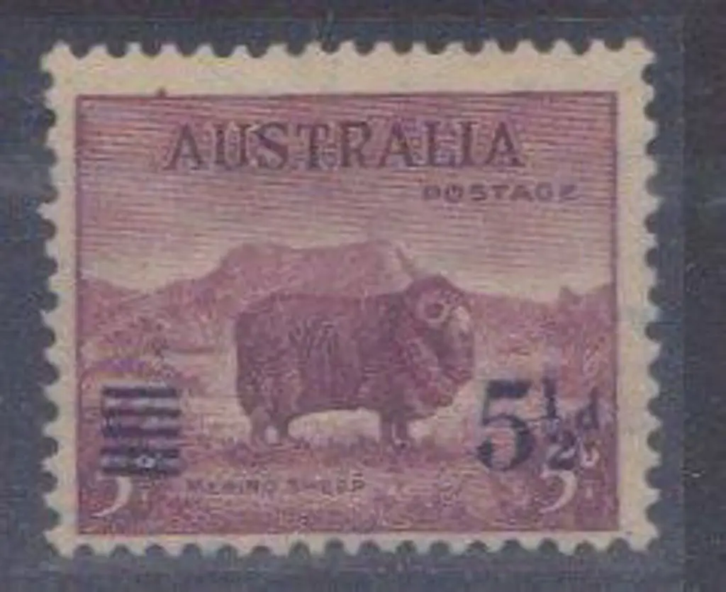 1941 5½d on 5d ram with surcharge misplaced ... Image 1++