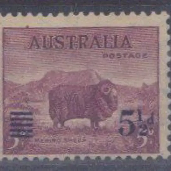 1941 5½d on 5d ram with surcharge misplaced ...