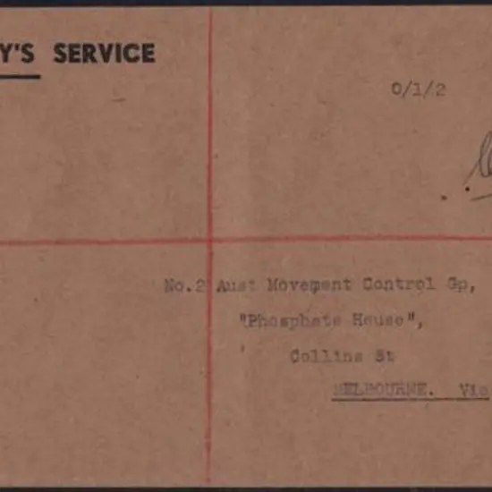 1943 Australian long "OHMS" stampless cover from ...