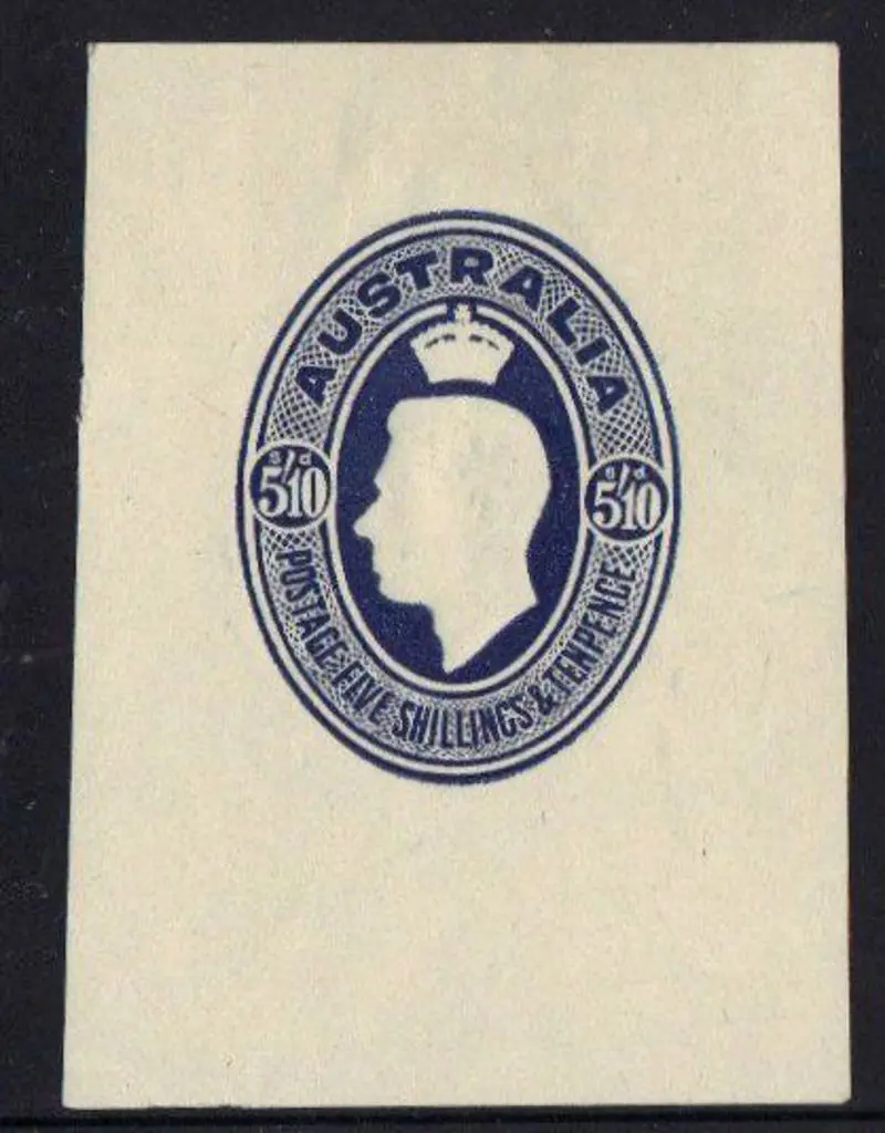 1946 5/10d KGVI embossed deep blue food parcel ... Image 1++