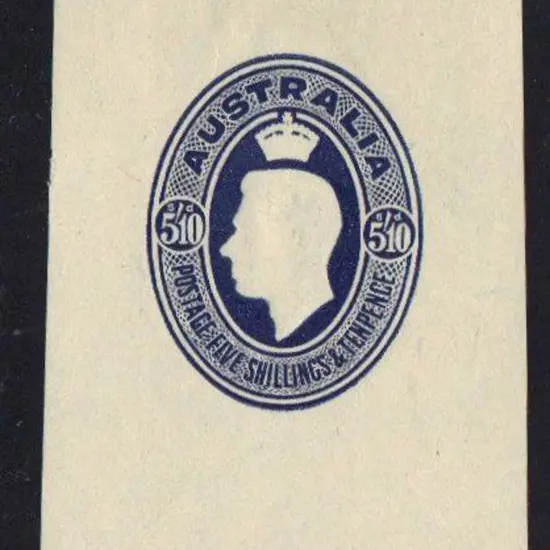 1946 5/10d KGVI embossed deep blue food parcel ...