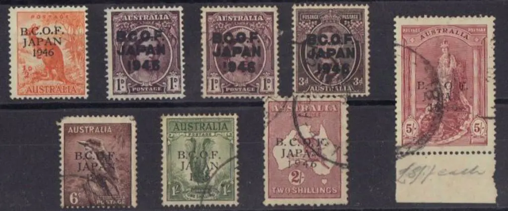 1946/48 BCOF set to 5/- thick paper. Good used  ... Image 1++