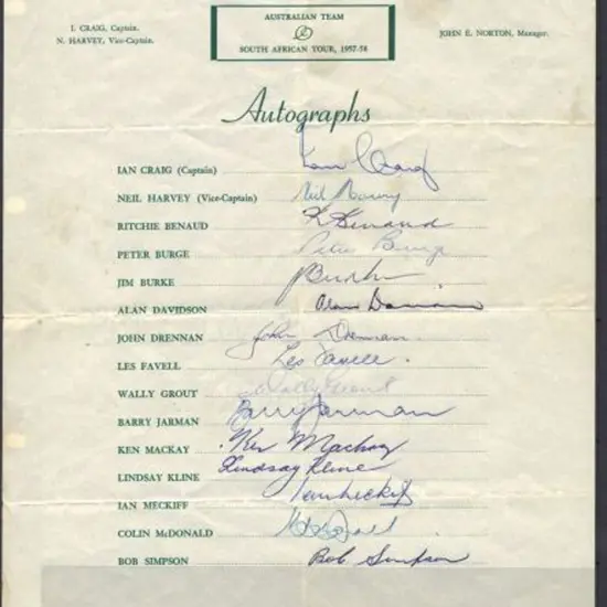 1957/58 "Australian Board of Control for ...