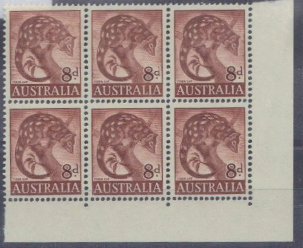 1960/66 8d Tiger Cat Retouched shading right of ... Image 1++