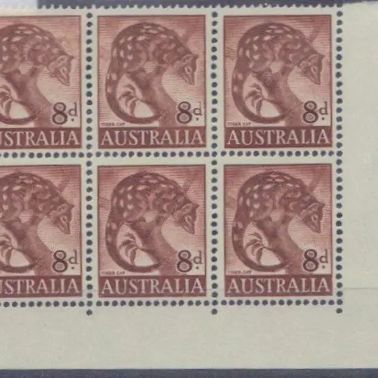 1960/66 8d Tiger Cat Retouched shading right of ...