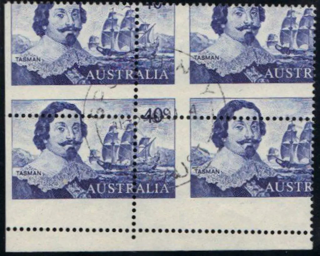1966 40c Tasman vertical pair with left selvedge ... Image 1++