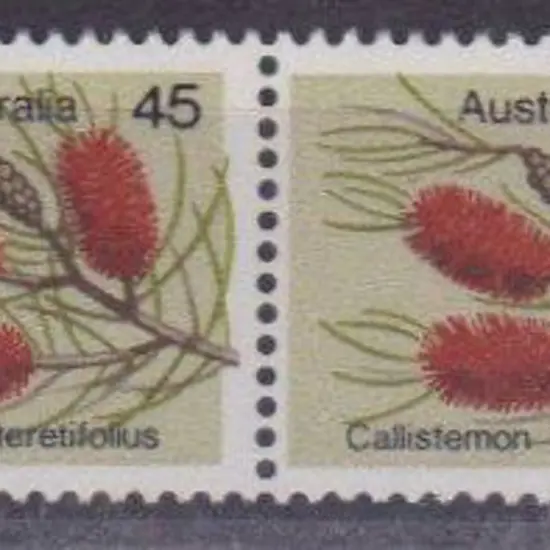 1975 45c Wildflower horiz pair with background ...