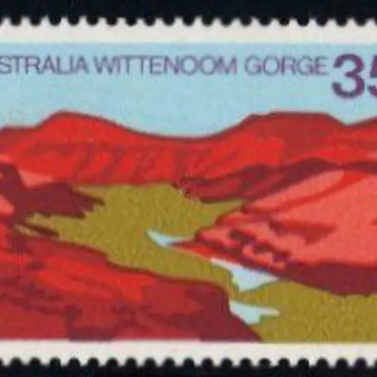 1976 35c Wittenoom Gorge with purple (background ...