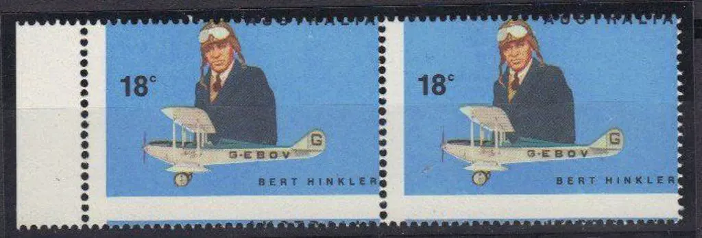 1978 18c Hinkler horiz MUH pair with perforations ... Image 1++