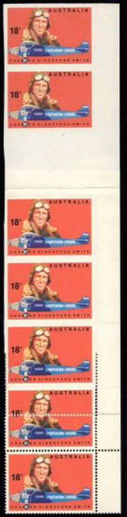 1978 18c Kingsford Smith vertical strip of 12 with ... Image 1++