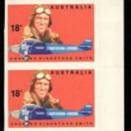 1978 18c Kingsford Smith vertical strip of 12 with ...