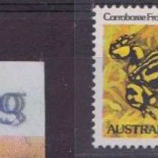 1982 3c Corroboree frog with black double printed. ...
