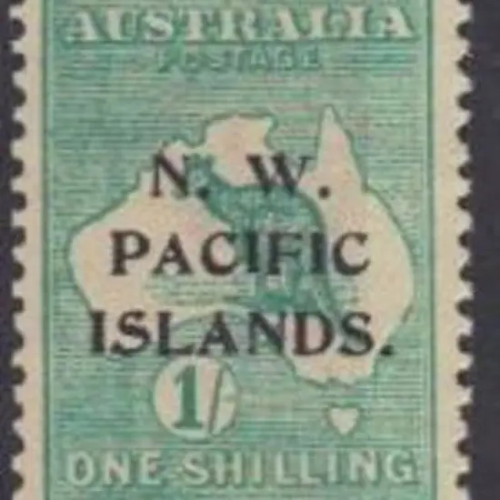 N.W.P.I. 1915/16 1/- green "a, b, c" strip. MUH ...