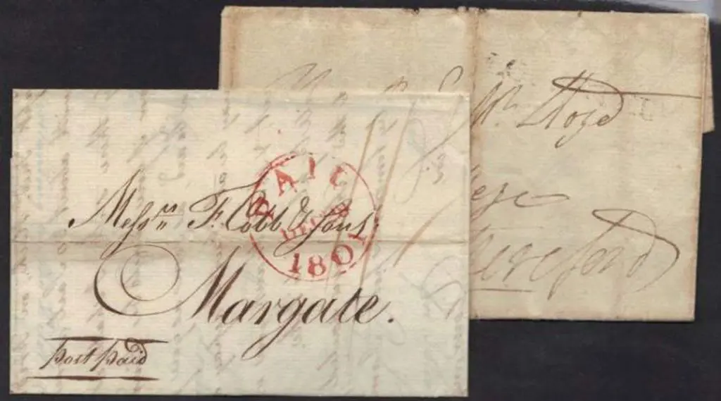 1793 entire to Hereford with no postal markings ... Image 1++