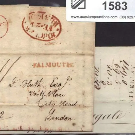 1802 letter with Canterbury s/l & boxed "56" ...