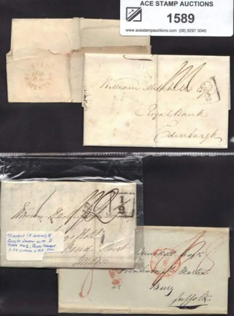 1824 letter to Bury, Suffolk with "PAID 25MAR25 ... Image 1++