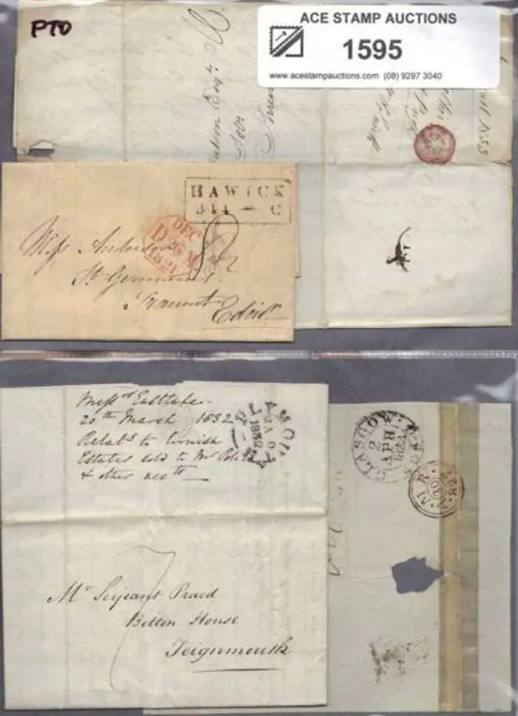 1822-1845 Stampless entires of 1845 (Apr) with M/S ... Image 1++