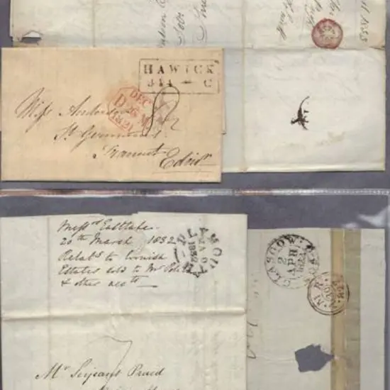 1822-1845 Stampless entires of 1845 (Apr) with M/S ...