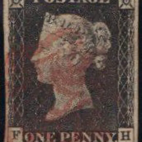1840 1d black Plate 2. F/U by light Maltese Cross ...
