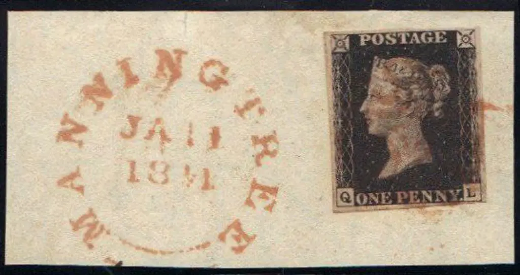 1841 (11th Jan) 1d black lettered QL with close to ... Image 1++