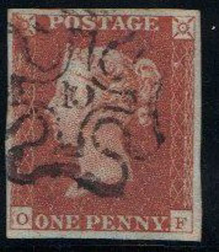 1841 1d red-brown F/U with neat, clear upright ... Image 1++