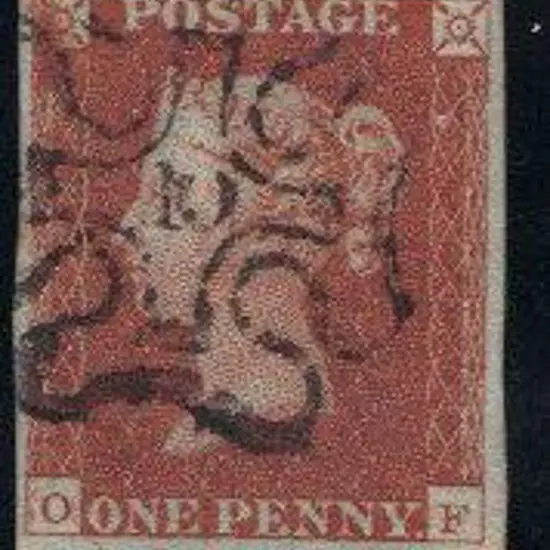 1841 1d red-brown F/U with neat, clear upright ...