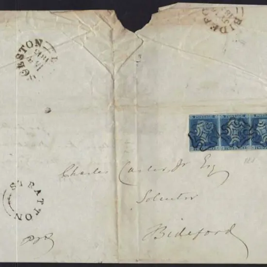 1843 (16th July) Entire to Bideford with Stratton ...