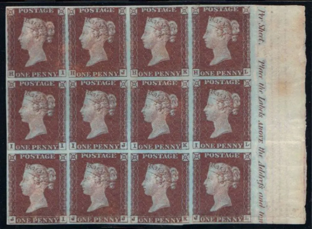 1843 1d red-brown QV imperf right marginal mint ... Image 1++