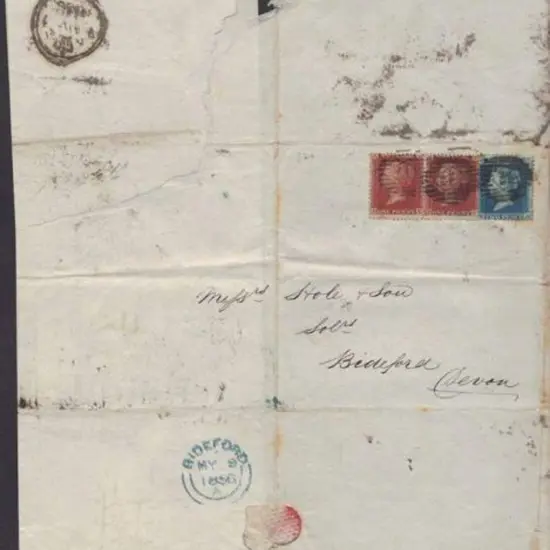 1856 (8th May) London-Bideford cover bearing ...