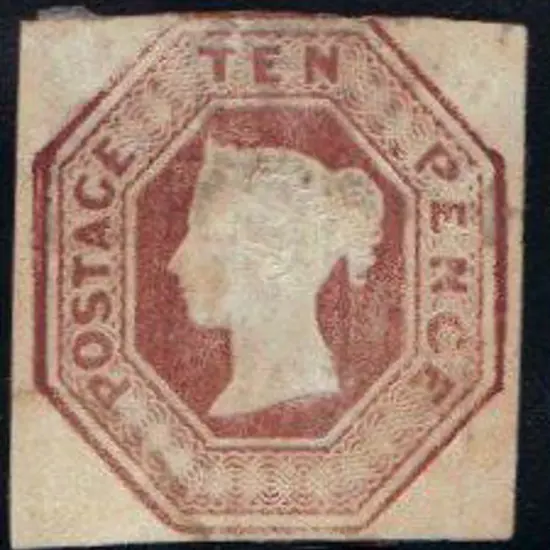 1848 10d brown embossed. Cut square with large to ...