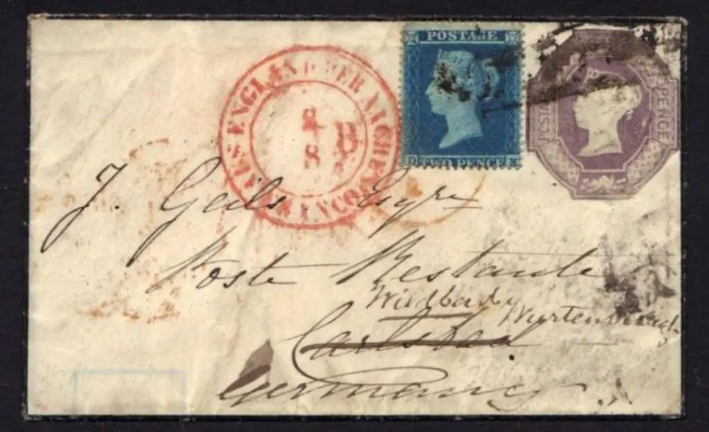 1855 Mourning env to Wildbad, Germany bearing ... Image 1++