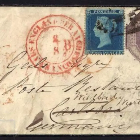 1855 Mourning env to Wildbad, Germany bearing ...