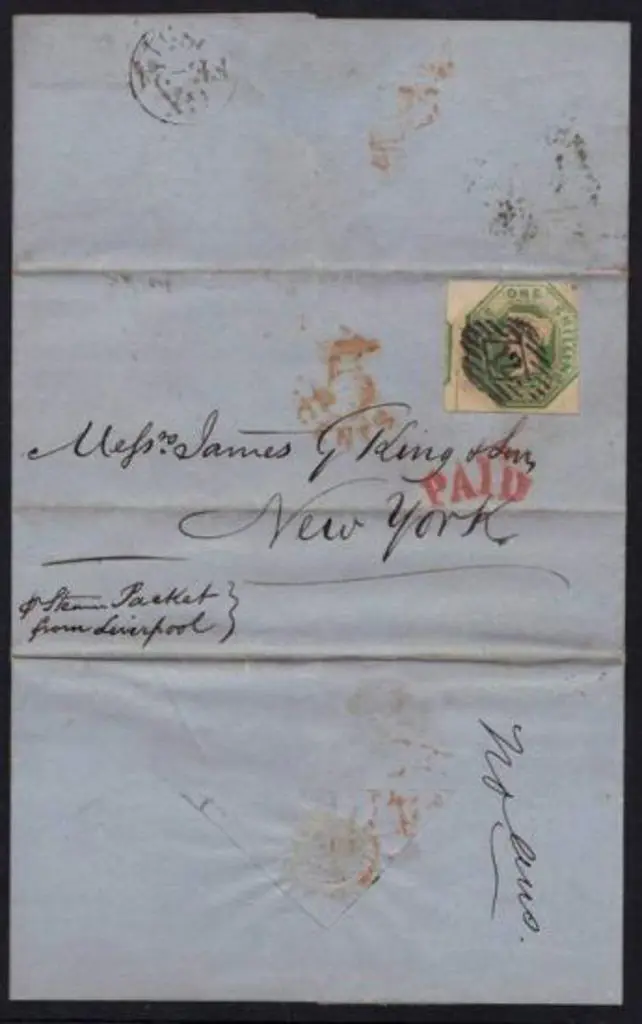 1854 (24th Feb) 1847/54 1/- green embossed on ... Image 1++