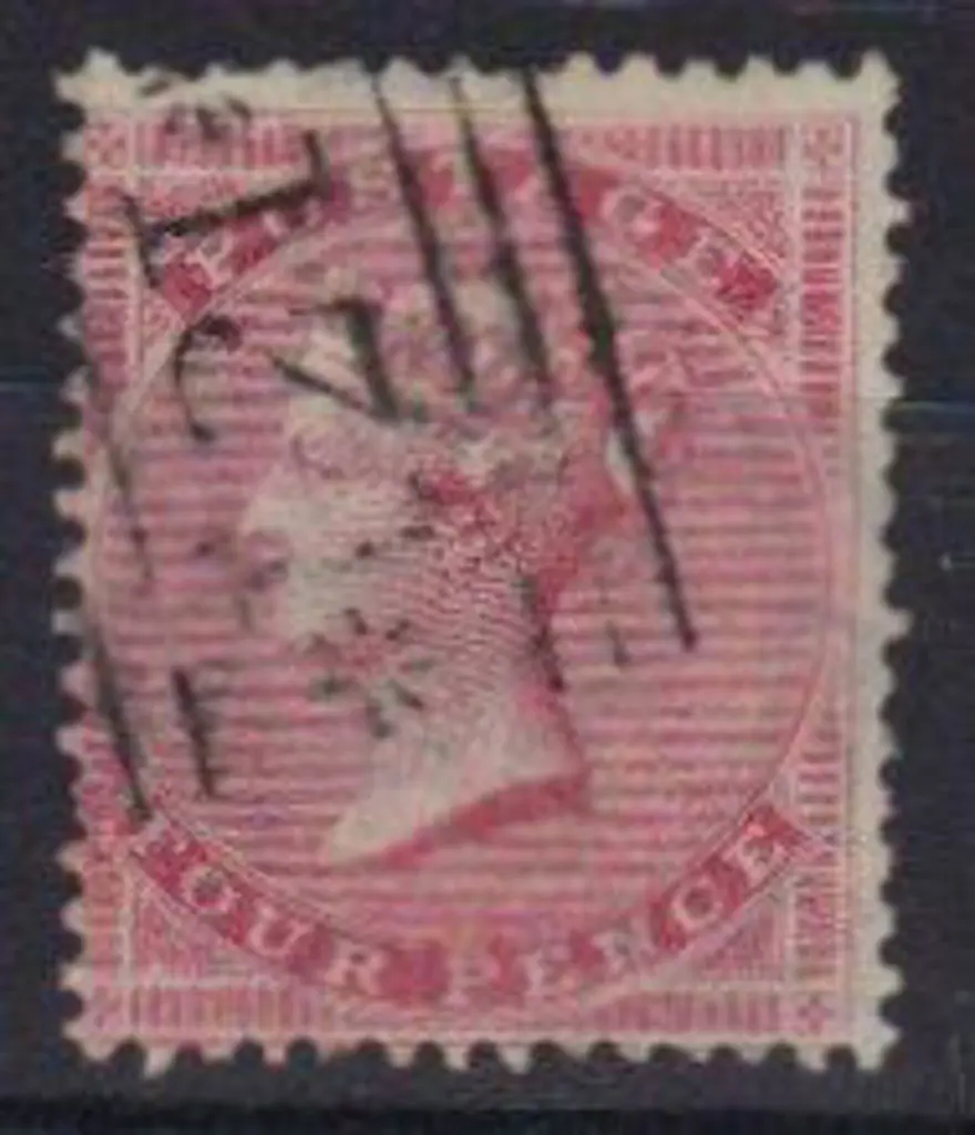 1857 4d rose-carmine, large garter wmk F/U by neat ... Image 1++