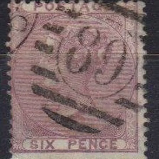 1855 6d pale lilac with good perfs but centred up ...