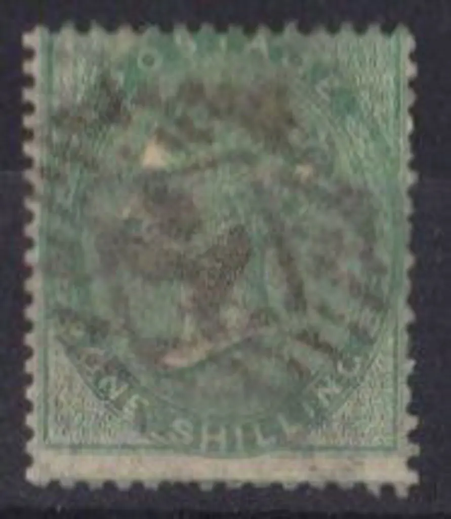 1855 1/- pale green good used with indistinct "3" ... Image 1++