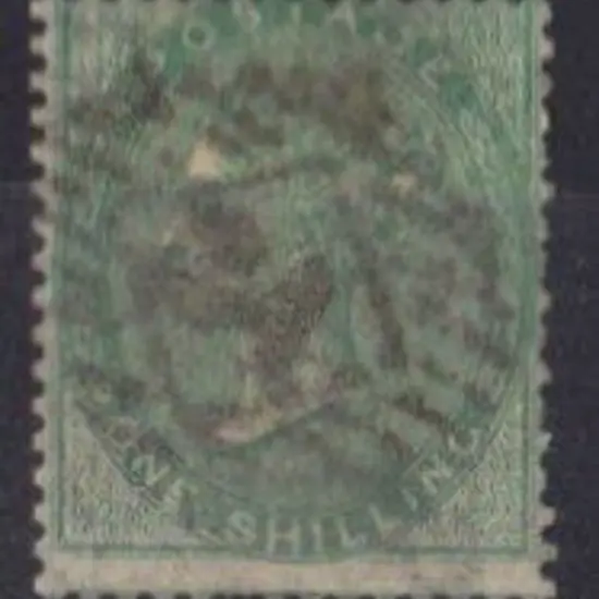 1855 1/- pale green good used with indistinct "3" ...