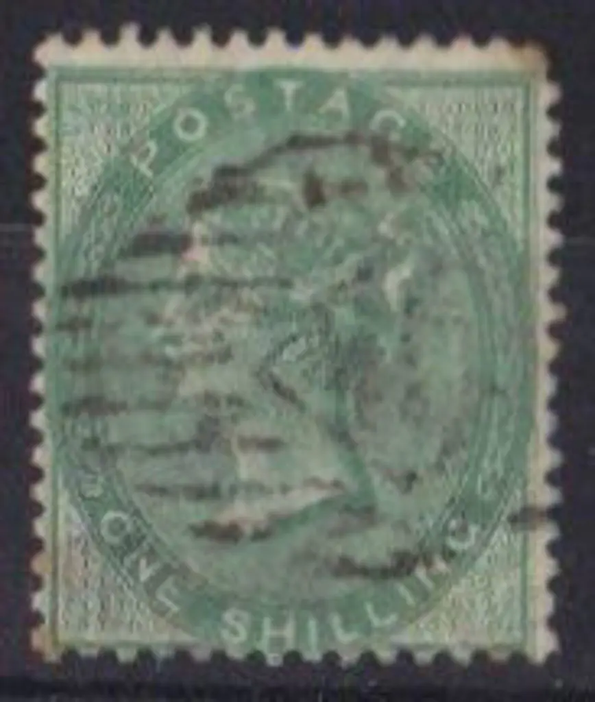 1855 1/- pale green on thick paper. Lightly used ... Image 1++