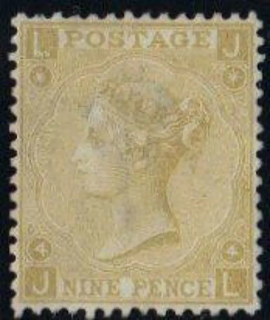 1867 9d pale straw. Large part og, some ... Image 1++