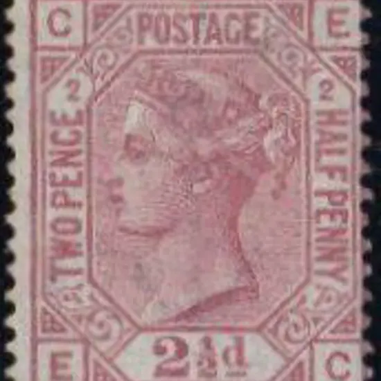1873 2½d rosy mauve Pl.2. Centred right. MUH SG ...