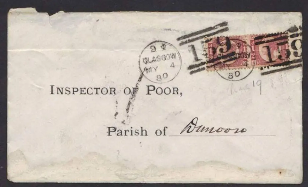 1880 (4th May) Env with 1870 ½d rose-red pair ... Image 1++