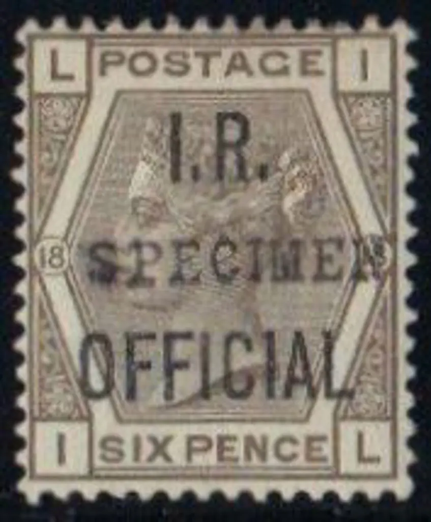 1882 6d grey Pl. 18 IR OFFICIAL ovpt SPECIMEN. MLH ... Image 1++