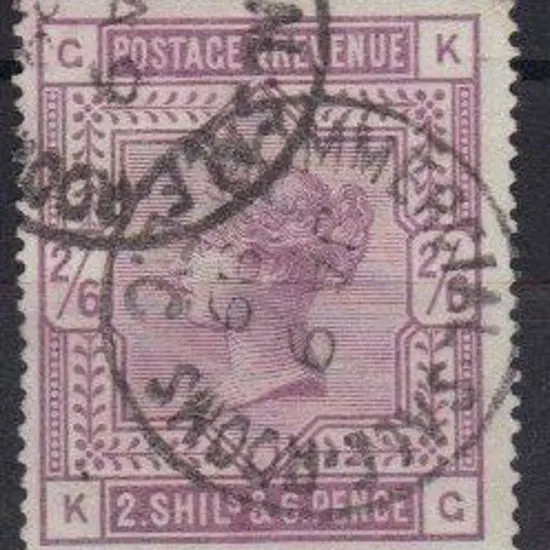 1883 2/6d lilac on white paper with bold ...