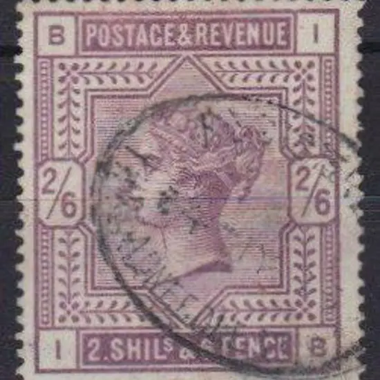 1883 2/6d deep lilac on white paper with light & ...